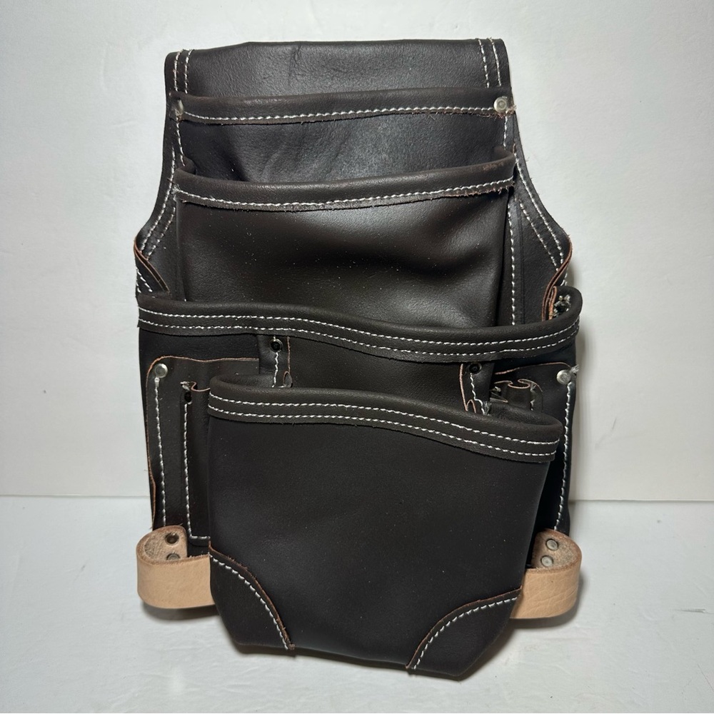 Genuine Leather Tool Pouch Bag Holder Construction Carpenter Work 12inx8.5in NEW